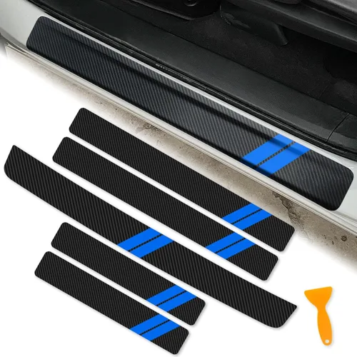 Vista 13 de Protector de Umbral de Puerta para Dodge Charger Challenger Durango Accesorios Protector de Entrada de Puerta de Automóvil con Raspador de Plástico