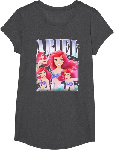 Vista 38 de Disney Camiseta de la princesa Ariel de la Sirenita Multi Pose, Negro