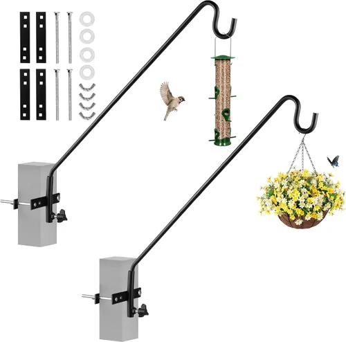 Vista 11 de MIXXIDEA Kit de montaje para colgar en riel de cubierta de valla de 11 pulgadas de largo, gancho decorativo resistente para comederos de pájaros