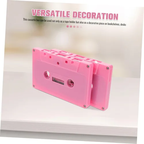 Vista 4 de Colorido Retro Cassette Tape Holder Decoraciones 2pcs Cintas de música en blanco para proyectos de bricolaje
