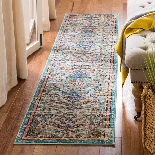 Vista 62 de SAFAVIEH Colección Madison MAD447B - Tapete bohemio con medallón antiguo y elegante, no desprende pelusa, para la sala, dormitorio, comedor