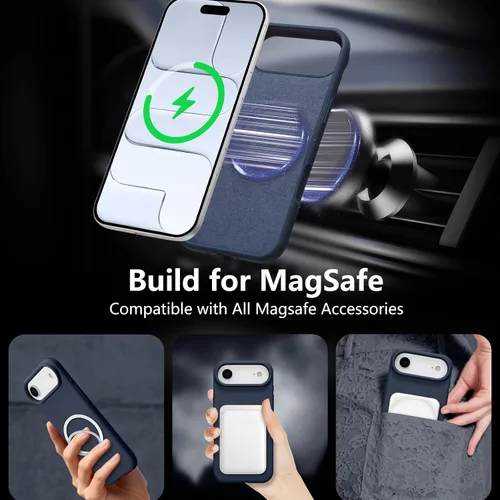 Vista 669 de Funda magnética de silicona para iPhone 13 Pro, color blanco antiguo [Compatible con Magsafe] [Forro de microfibra suave antiarañazos], funda