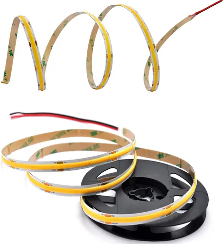 Vista 5 de COB - Tira de iluminación LED, alto CRI 90+, tira de luz LED de 3000 K 6375 lm por rollo, cinta flexible para debajo del gabinete, cocina, fuente