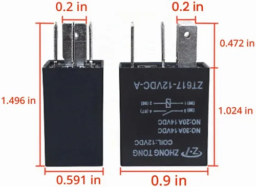 Vista 2 de Enchufe para relé de auto, de E Support™, de 12 V, 30 A, 40 A, 60A, 80A SPST y SPDT 30A 4Pin SPST