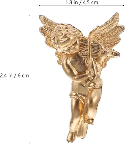 Vista 7 de Amosfun - Figura decorativa de ángel de Navidad (30 unidades), diseño de ángel de querubín