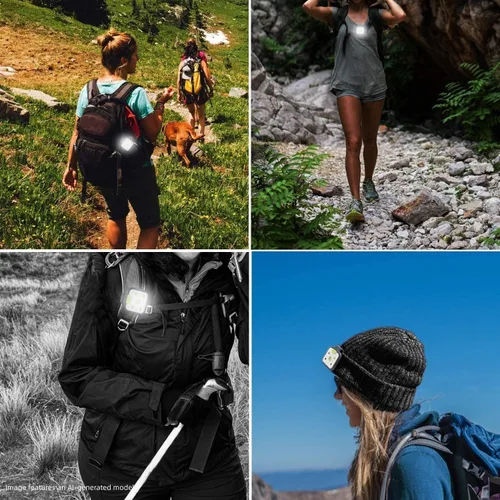 Vista 4 de HOKOILN Luces de correr nocturnas al aire libre, paquete de 2 luces LED para correr con batería recargable para camping, senderismo, correr, correr