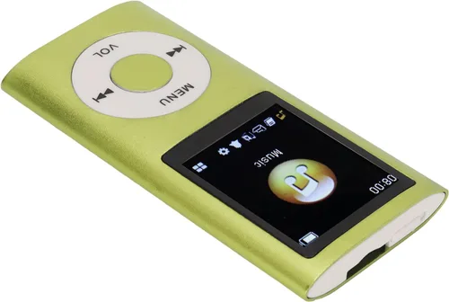 Vista 2 de Reproductor de MP3/MP4, reproductor de música portátil con auriculares, pantalla HD de 1.8 pulgadas, admite tarjeta de memoria de hasta 64 GB, Verde