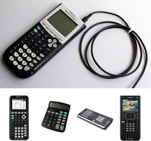 Vista 4 de TI-84 Plus CE Cable de sincronización de repuesto para calculadoras de Texas Instruments, TI-84 Plus, TI-84 Plus C Silver Edition, TI 89 Titanium