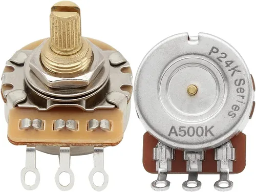 Vista 9 de FLEOR Potenciómetro de guitarra de eje dividido corto de 2 piezas A250K de 0.610 in, 24 líneas