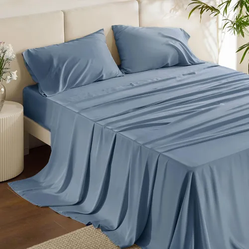 Vista 30 de Bedsure PureWoven 100% rayón derivado de bambú, sábanas de cama individual, 3 piezas