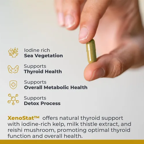 Vista 4 de Premier Research Labs XenoStat - Suplemento para la tiroides, apoyo tiroideo para mujeres y hombres, suplemento de yodo, apoyo hormonal, suplemento