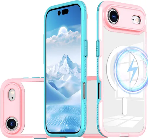 Vista 10 de Funda magnética para iPhone 17 Air, compatible con MagSafe, panel trasero transparente que nunca se pone amarilla, protector de cámara, imanes