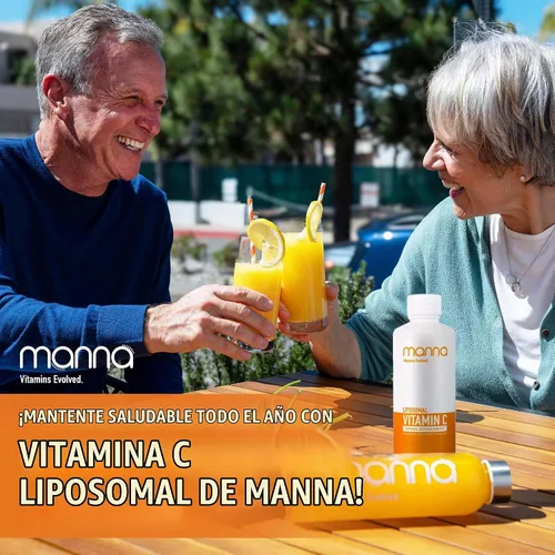 Vista 4 de Manna Vitamins Evolved - Vitamina C liposomal - Suplemento líquido de apoyo inmunológico de alta absorción con antioxidantes - Refuerzo de colágeno