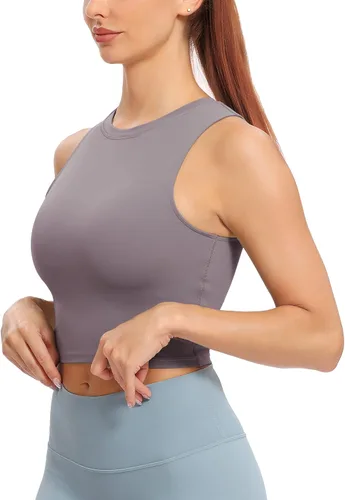 Vista 3 de Natural Feelings - Sujetadores deportivos sin mangas, con relleno extraíble, para mujer ombligueras para yoga, entrenamiento, correr