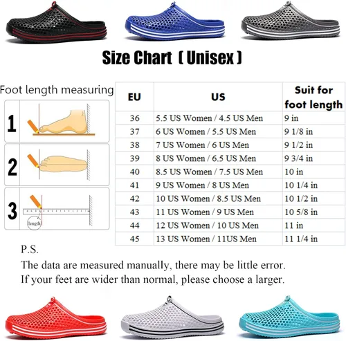 Vista 7 de YUKTOPA Zuecos unisex para mujer zapatos de verano para jardín zuecos antideslizantes de secado rápido sandalias casuales