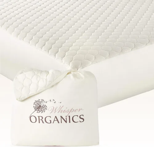Vista 13 de Whisper Organics Protector de colchón acolchado 100% algodón orgánico Gris