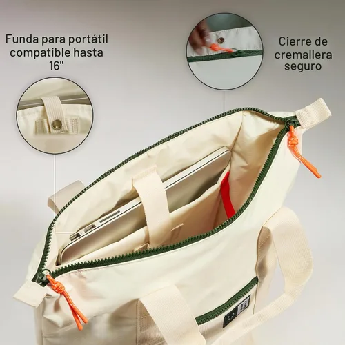 Vista 3 de ANTLER Essential - Mochila 2 en 1, funda para laptop, color piedra crema