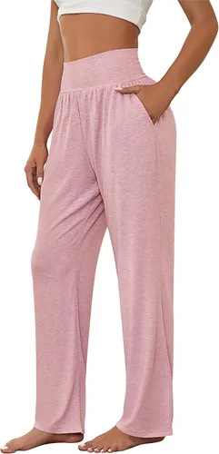Vista 2 de Neer 3 piezas de pantalones de yoga de pierna ancha para mujer, cómodos, holgados, de cintura alta, pantalones deportivos casuales