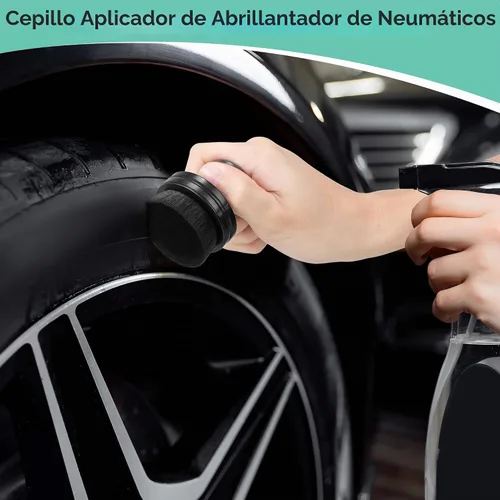 Vista 5 de Dreyoo - Paquete de 2 cepillos aplicadores de brillo de neumáticos de automóvil con cubierta de sello incluida