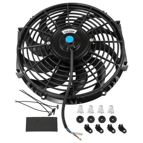 Vista 8 de JDMSPEED Nuevo ventilador universal delgado de 12V para radiador eléctrico, empuje/tirar, 7" de pulgada, kit de montaje negro, 10 aspas