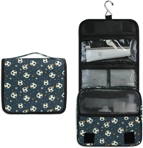 Vista 7 de Neceser colgante de viaje -326 - Kit de fútbol para maquillaje, organizador de cosméticos para hombres y mujeres