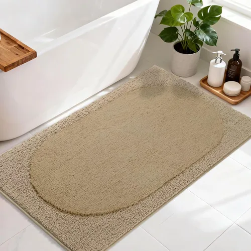 Vista 30 de DEXDE - Alfombra antideslizante para baño, ducha, 24 x 16 pulgadas, color beige