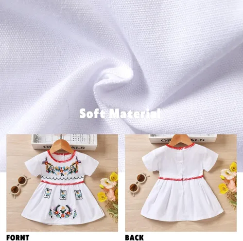 Vista 3 de Aalizzwell Vestido bordado de manga corta para bebé niña pequeña