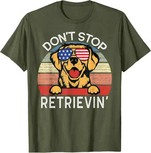 Vista 8 de Don't Stop Retrievin' Golden Retriever Dog Camiseta, Negro
