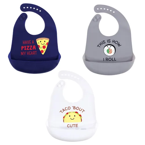 Vista 22 de Hudson Baby Baberos de silicona unisex para bebé, Apple Of My Eye, talla única