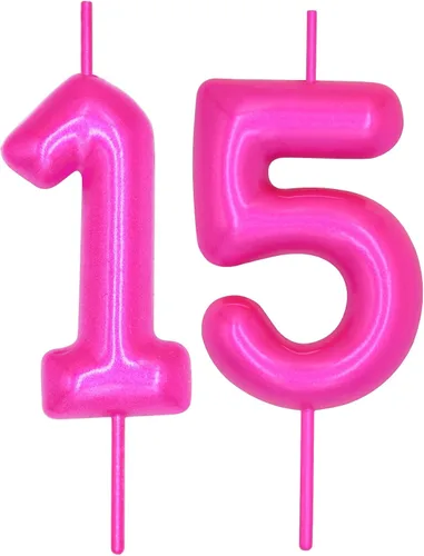 Vista 279 de DERVENTA Vela con números de 2.36 pulgadas, decoración perfecta para cumpleaños, brunch, postre, pastel, 1 pieza (número 0 rosa)