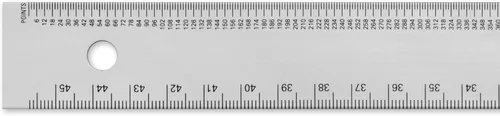 Vista 4 de Alumicolor 4241-1 Regla Pica-Point Graph de 18" Plata