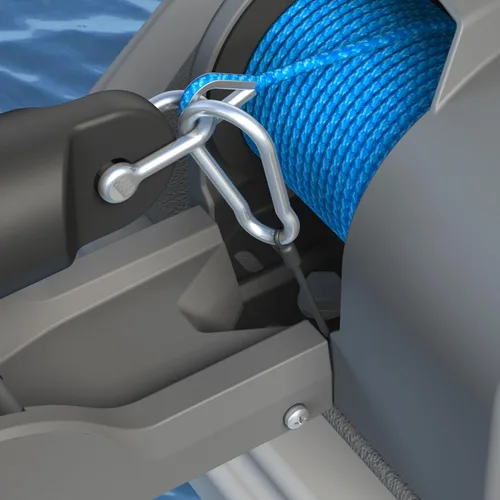 Vista 3 de Trac Outdoors Deckboat 40 AutoDeploy-G3 - Cabrestante de anclaje eléctrico - Anclajes de hasta 40 libras - Incluye 100 pies de cuerda de anclaje