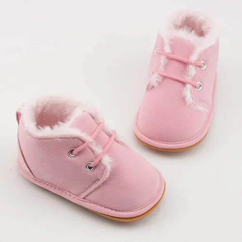 Vista 5 de Sekantrol Zapatos de cuna para recién nacidos, para niños y niñas, suela de goma suave, zapatos para bebés, zapatos deportivos de moda de caña alta