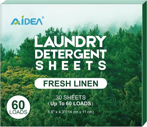 Vista 11 de AIDEA Hojas de detergente para ropa, sin perfume (160 cargas), 80 hojas, jabón de lavandería, detergente para lavadora, hoja de detergente libre