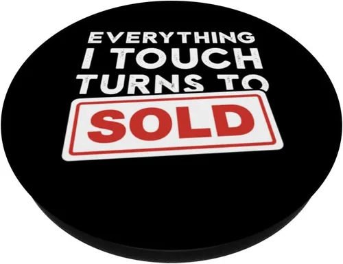 Vista 2 de Vintage Realtor Everything I Touch se convierte en bienes raíces vendidos PopSockets intercambiables PopGrip