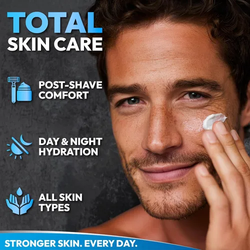 Vista 6 de Crema hidratante facial para hombre, antienvejecimiento y reparación de arrugas, loción para después del afeitado para hombres con colágeno