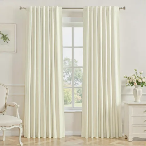 Vista 34 de Cortinas opacas de 54 pulgadas de largo para dormitorio, sala de estar, cortinas beige con aislamiento térmico, oscurecimiento de la habitación