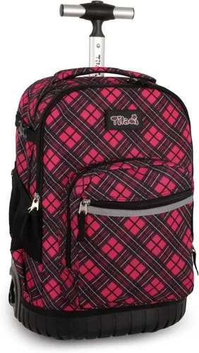 Vista 26 de Tilami Mochila con ruedas para niños de 18 pulgadas, mochila para computadora portátil, bicicleta