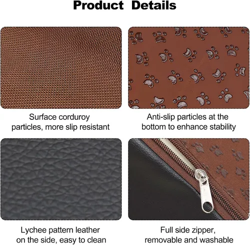 Vista 6 de Escaleras para perros, 4 escalones antideslizantes para mascotas, escalones para perros para sofá cama alta con funda lavable, rampas de esponja