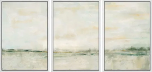 Vista 113 de SIGNWIN Lienzo enmarcado para pared, juego de arte abstracto de serenidad costera, ilustraciones abstractas junto al mar, arte moderno, decorativo