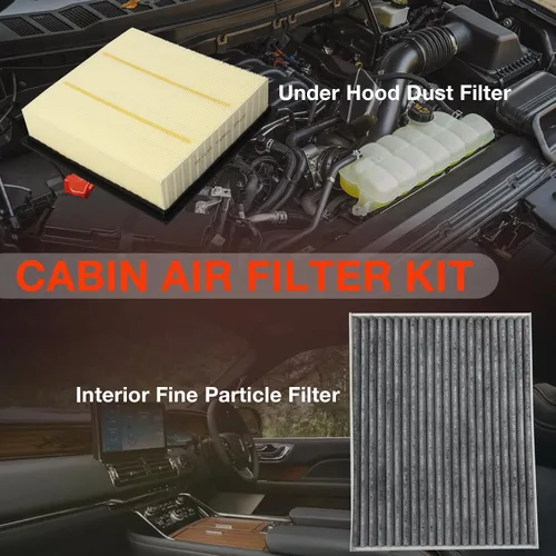 Vista 4 de FA1883 Juego de filtros de aire del motor y de la cabina Ford para F150 2.7L 3.0L 3.3L 3.5L 5.0L (2015-2025), Expedition, Lincoln Navigator