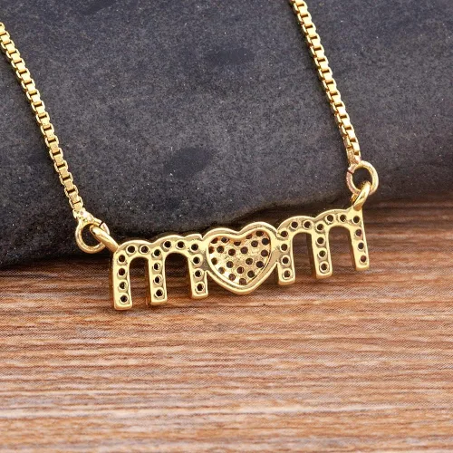 Vista 3 de Joyería de moda Rosario turco Hip Hop, collar con colgante de letra clásica para mujer, color dorado, cadenas largas para regalo del día de la madre