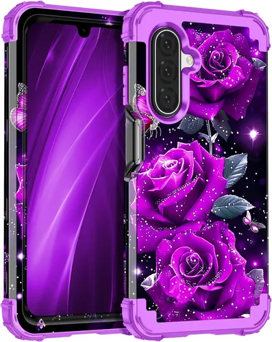 Vista 42 de Miqala Funda para Galaxy A14 5G, que brilla en la oscuridad, tres capas, resistente, a prueba de golpes, protección completa, parachoques