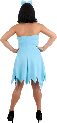 Vista 7 de Flintstones Betty Rubble Costume for Women, Blue Dress Cavewoman Outfit for Stone Age Dress-Up & Halloween