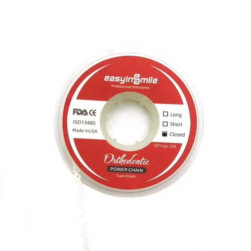 Vista 4 de Ortodoncia dental ultra elástica de goma para cadenas de alimentación Corto/Largo/Cierre (Largo, Negro)