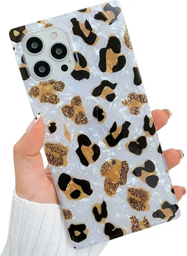 Vista 24 de Elegante funda con patrón de perlas compatible con iPhone, de borde rectangular, delgada, suave, de silicona de poliuretano termoplástico (TPU)