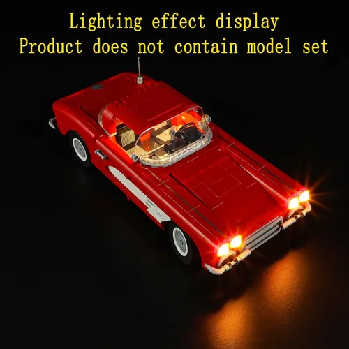 Vista 7 de GEAMENT Kit de luces LED compatible con Lego Corvette - Juego de iluminación para iconos 10321 (juego de modelos no incluidos)