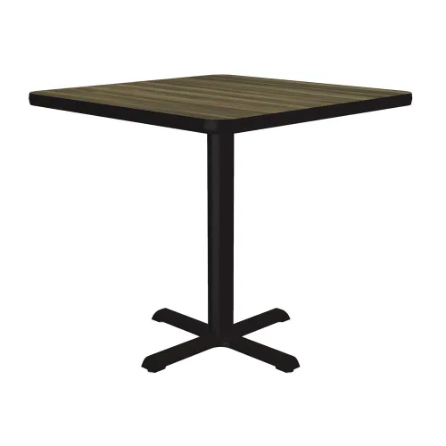 Vista 17 de Correll Mesa de bar redonda de 30 pulgadas, mesa de cóctel de comedor de 29 pulgadas de alto, parte superior laminada de nogal duradero, base