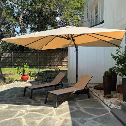 Vista 56 de PURPLE LEAF Sombrilla de patio de 8 pies para exteriores, sombrilla voladiza cuadrada de aluminio con rotación de 360 grados para jardín, terraza