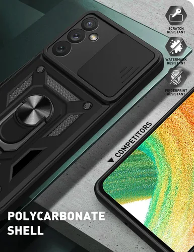 Vista 7 de Compatible con Tecno Pova Neo 2 Bracket Shell, con cubierta deslizante para lente de cámara compatible con Tecno Pova Neo 2 LG6n Case Negro